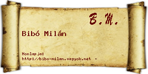Bibó Milán névjegykártya